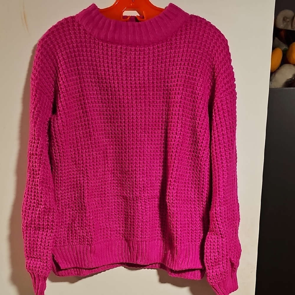 Joe Fresh Vibrant Pink Turtleneck Sweater